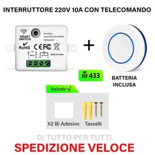 Interruttore Senza Fili con Telecomando Centralina Remoto Smart Switch RF 433Mhz