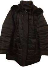 Piumino  Donna  Invernale. Nuovo, con Cappuccio Bordato  In Ecopelliccia, Tg XL