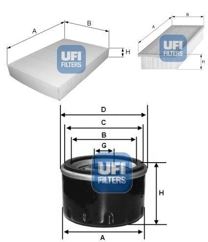 Kit tagliando filtri ufi fiat - filtri,