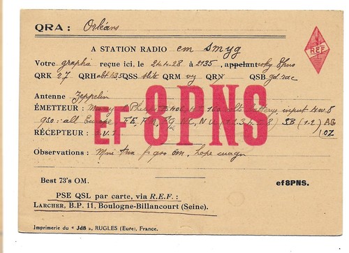 Stazione radio qsl - qsl, ef8pns