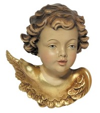 Val Gardena Wooden Angel Head