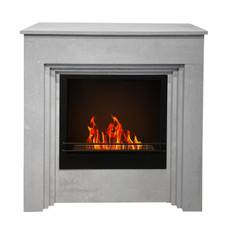 Camino A Bioetanolo Bellini Elegante In Cemento E Legno