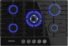 KUMTEL PIANO COTTURA 90 CM ACCIAIO NERO GHISA GAS METANO GPL 5 FUOCHI