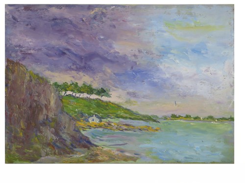 Vecchio dipinto olio tavola - vecchio, su