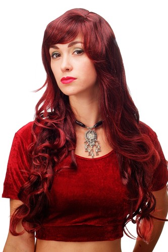 Parrucca schwarz rot - schwarz-rot-mix, ricci
