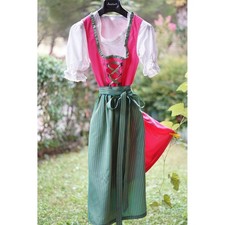 ABITO STILE TIROLESE  tg.46 it. rosa / verde