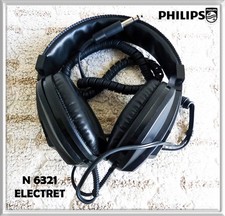 Cuffia Audio Hi-Fi Stereo Elettrostatica Vintage Anni 70 Philips Electret N6321