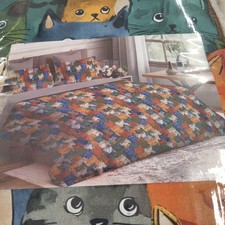 Completo lenzuola matrimoniali in puro cotone in stampa digitale motivo gatti