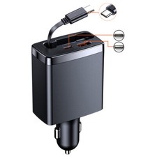 Caricabatterie Auto Retrattile 3 in 1 Rapido con 1 Retrattile L9S6