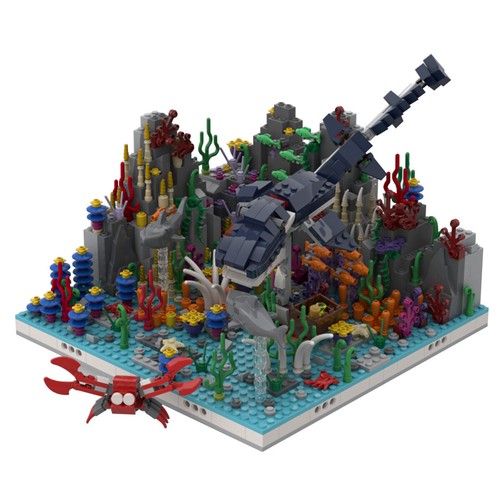 Coral reef marine life display - coral,