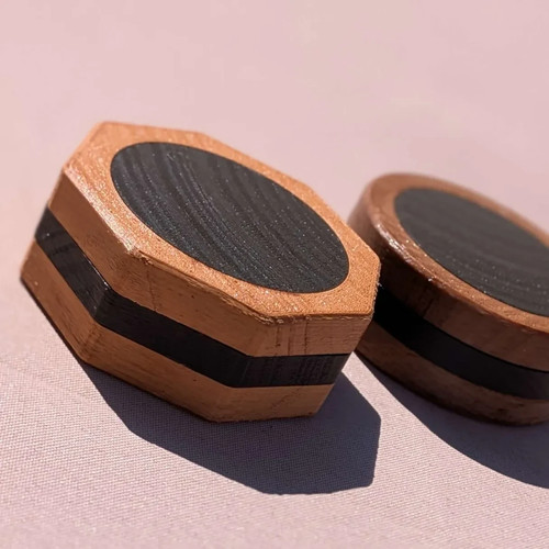 Bidone legno bicolore - legno,