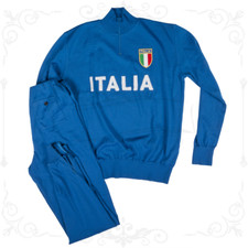 TUTA NAZIONALE AZZURRA ITALIA Ciclismo Vintage Cycle Made in Italy Tracksuit
