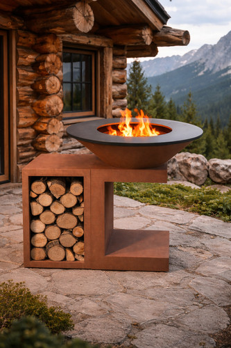 Piastra barbecue design corten - design,