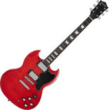 Chitarra Elettrica Modello S Double Cut 2 Humbucker 22 Tasti Rosso Ciliegia