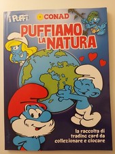 Album "Puffiamo la natura" e n. 375 Card Puffi Conad, in buone condizioni