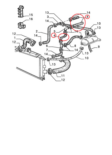 Tubo flessibile radiatore alfa - tubo,