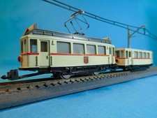 HAMO TRAM TEDESCO T206 E RIMORCHIO 250 - anni '50 CAST METAL HO GEMS