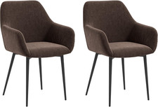 Set 2 Sedie Sala Da Pranzo Imbottite in Stile Nordico, Sedie Cucina in Tessuto, 