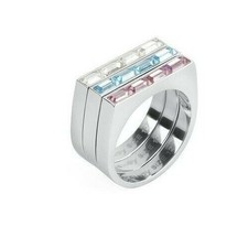 Anello Acciaio 3 Riviere