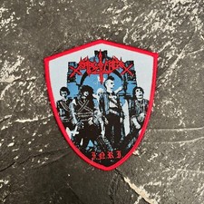 SARCOFAGO - I.N.R.I. TOPPA TESSUTO NERO THRASH METALLO BORDO ROSSO