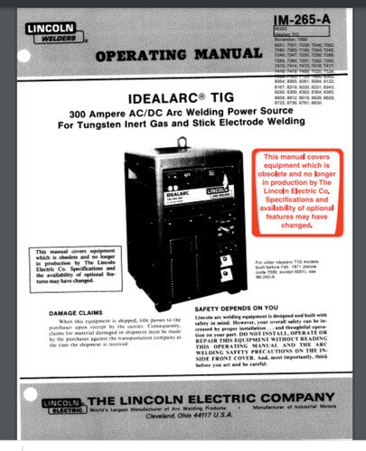 Lincoln idealarc tig 300 - lincoln, tig-300
