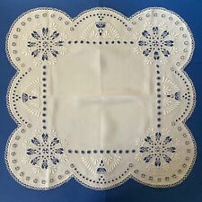 Hedebo Centro tavola centrino grande antico vintage ricamo hedebo 63x61 cm bianc