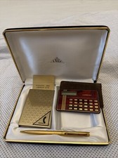 Cofanetto Penna Vintage Rubrica Calcolatrice LALEX LAMINATO ORO