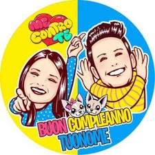 Cialda ME CONTRO TE logo Torta Ostia Zucchero con NOME giallo02