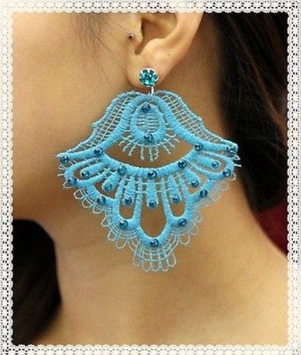 Orecchini pizzo macrame - orecchini,