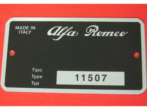 Targhetta alfa romeo duetto - romeo,