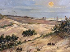 Tableau ancien Plage paysage