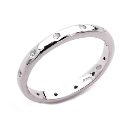 Anello fedina fede con zirconi - fedina,