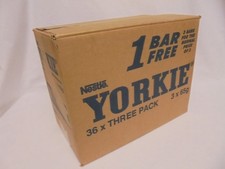 VINTAGE EMPTY CARDBOARD BOX ADVERTISING NESTLE YORKIE BAR CHUNKY CHOCOLATE 1995