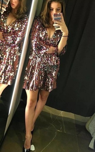 Abito corto con paillettes - abito, da