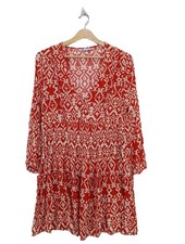 ZARA Abito a maniche lunghe Donna Abito Taglia IT 42 rosso stile casual