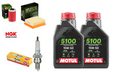 TAGLIANDO KTM DUKE 125 4T 2010 2016 MOTUL 5100 15W50 FILTRI OLIO ARIA CANDELA