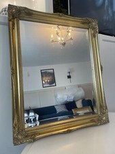 Specchio da parete oro decorato cornice profonda dorata Swags atmosfera impero francese 59 cm vintage