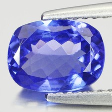 Tanzanite Blu Viola 1,33 Ct. VVS Forma Cuscino 8,2 x 6 Mm. Gemma Naturale