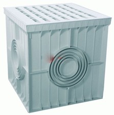 Pozzetto in pvc monolitico con griglia pedonabile polipropilene grigio 30X30 cm