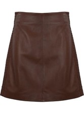 ?Minigonna Marrone In Pelle Max Mara?Leather Miniskirt Ocra  48IT_46FR_DE44