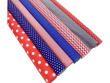 Tessuto Policotone Rosso e Blu