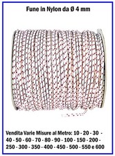 Fune Corda Rigida in Nylon Cima Trecciata da Nautica per Teli Teloni da Ø 4 mm