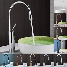 Miscelatore rubinetto lavabo bagno alto 360° monocomando cascata bidet ottone