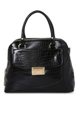 Borsa a mano JLO By Jennifer Lopez Black Croc JLH0039 Manhatten Bowler nuova