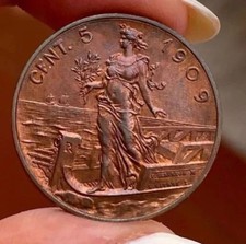 5 CENTESIMI 1909 PRORA FIOR DI