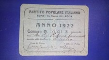 Tessera Partito popolare italiano 1922 Salerno
