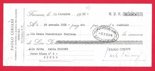 Cambiale paolo ceriani - cambiale,