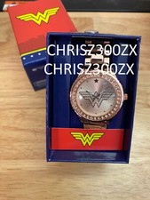 DC Comics Wonder Woman Diana Prince Quartz Rose Gold Wrist Watch Figure SS WB