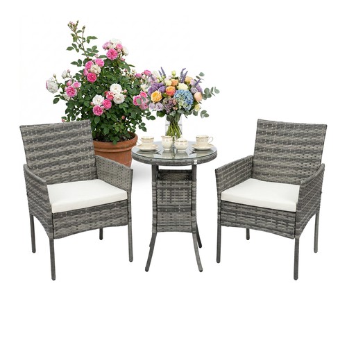 Set giardino 3pz polyrattan - set,