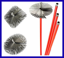 Spazzacamino Scovolo Scovolino Canna Fumaria Pulisci Pulizia Tondo Quadro Asta